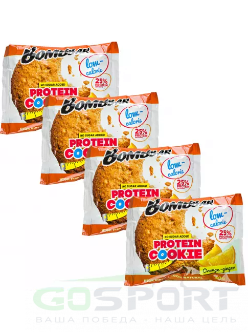 Протеиновый батончик BombBar Protein cookie 4 x 40 г, Апельсин - Имбирь Протеиновый батончик BombBar Protein cookie 4 x 40 г, Апельсин - Имбирь