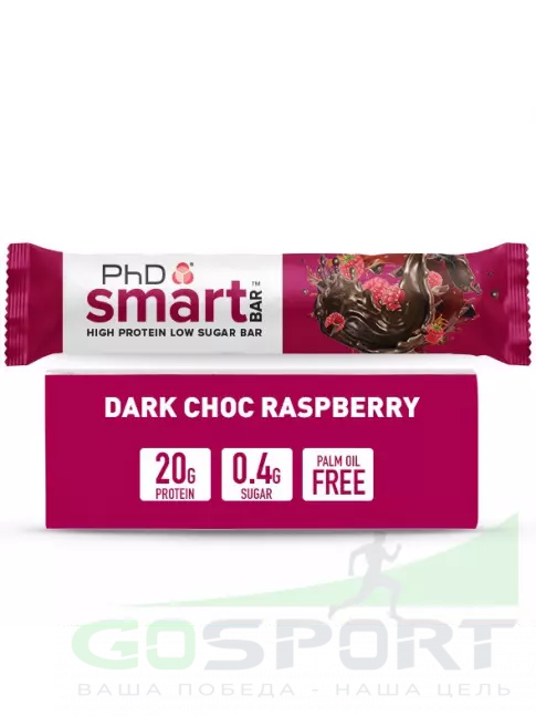 Протеиновый батончик PhD Nutrition Smart Bar 12 x 64 г, Тёмный шоколад / Малина Протеиновый батончик PhD Nutrition Smart Bar 12 x 64 г, Тёмный шоколад / Малина