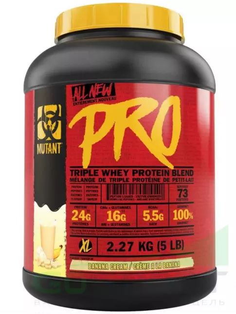Сывороточный протеин Mutant PRO 5 lb 2270 г, Банановый крем