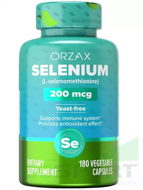 Селен Orzax Selenium 200 mcg 180 веган капсул Селен Orzax Selenium 200 mcg 180 веган капсул