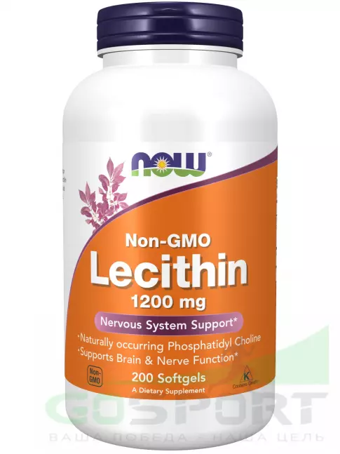 Антиоксиданты NOW Foods Lecithin 1200 mg 200 капсул