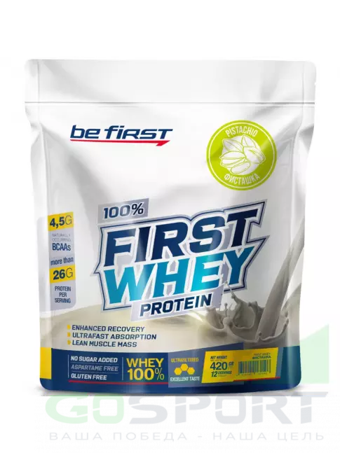 Сывороточный протеин Be First First Whey protein (сывороточный протеин) 420 г, Фисташка Сывороточный протеин Be First First Whey protein (сывороточный протеин) 420 г, Фисташка