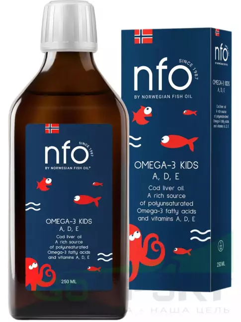 Омега-3 NFO Omega-3 Kids Cod Liver Oil 2162 mg 250 мл Омега-3 NFO Omega-3 Kids Cod Liver Oil 2162 mg 250 мл