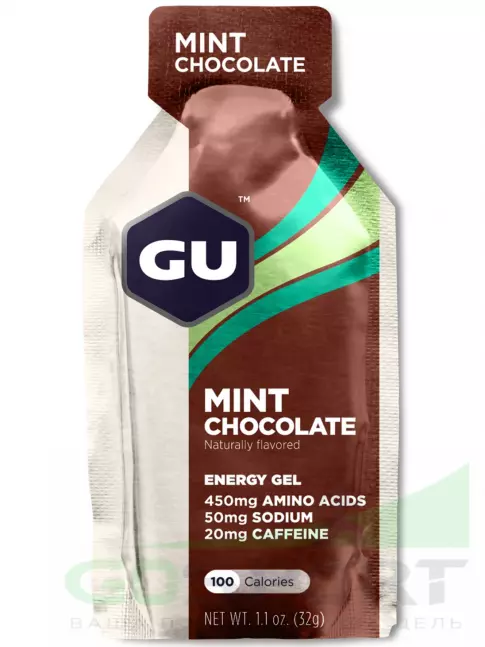 Гель питьевой GU Energy Labs Energy Gel 20 mg caffeine 32 г, Мятный шоколад Гель питьевой GU Energy Labs Energy Gel 20 mg caffeine 32 г, Мятный шоколад