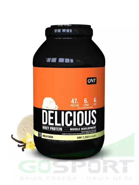 Комплексный протеин QNT DELICIOUS WHEY PROTEIN POWDER 2200 г, Ваниль