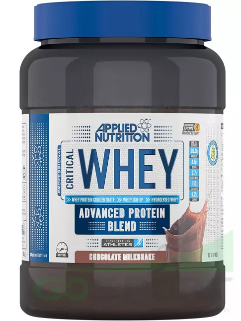 Сывороточный протеин APPLIED NUTRITION CRITICAL Whey 900 г, Шоколадный молочный коктейль Сывороточный протеин APPLIED NUTRITION CRITICAL Whey 900 г, Шоколадный молочный коктейль