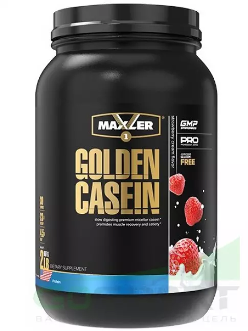 Казеиновый протеин MAXLER Golden Casein 907 г, Клубничный крем Казеиновый протеин MAXLER Golden Casein 907 г, Клубничный крем