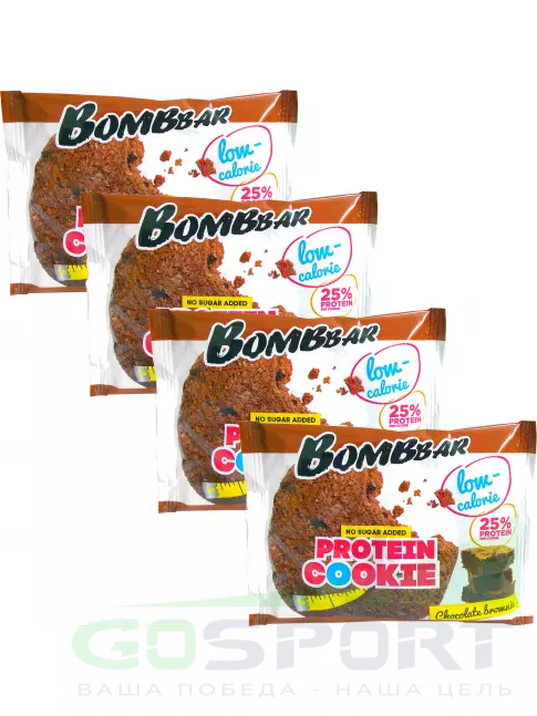 Протеиновый батончик BombBar Protein cookie 4 x 40 г, Шоколадный брауни Протеиновый батончик BombBar Protein cookie 4 x 40 г, Шоколадный брауни