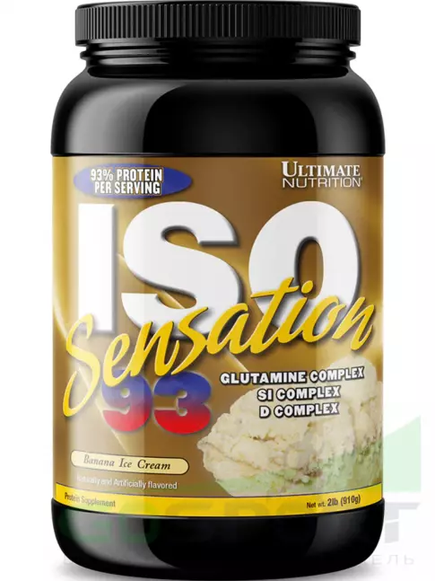 Изолят протеина Ultimate Nutrition ISO Sensation 93 910 г, Банановое мороженое Изолят протеина Ultimate Nutrition ISO Sensation 93 910 г, Банановое мороженое