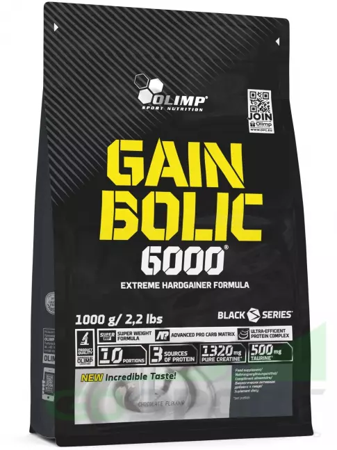 Гейнер OLIMP GAIN BOLIC 6000 1000 г, Шоколад Гейнер OLIMP GAIN BOLIC 6000 1000 г, Шоколад