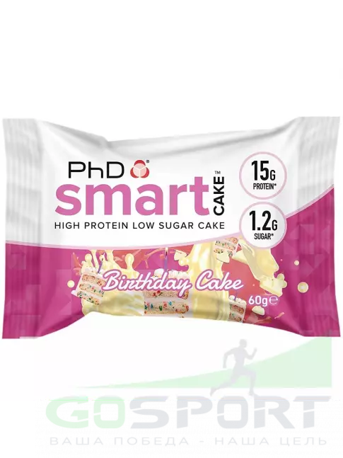 Протеиновый батончик PhD Nutrition Smart Cake печенье 60 г, Праздничный торт Протеиновый батончик PhD Nutrition Smart Cake печенье 60 г, Праздничный торт