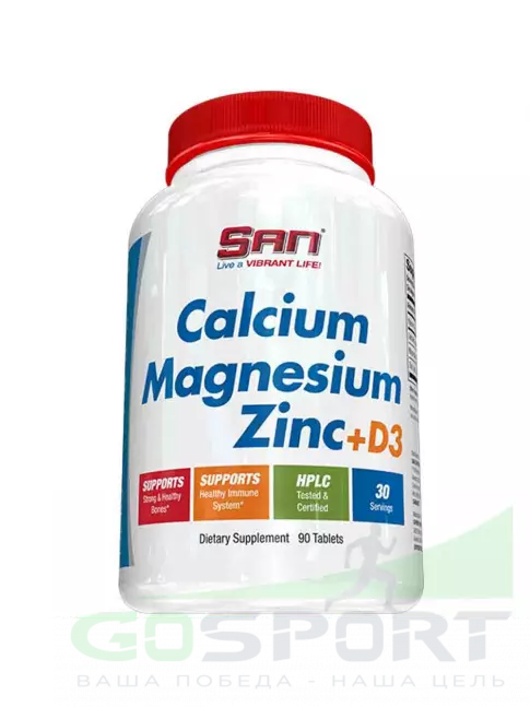 Кальций SAN Calcium Magnesium Zinc D3 90 таб Кальций SAN Calcium Magnesium Zinc D3 90 таб