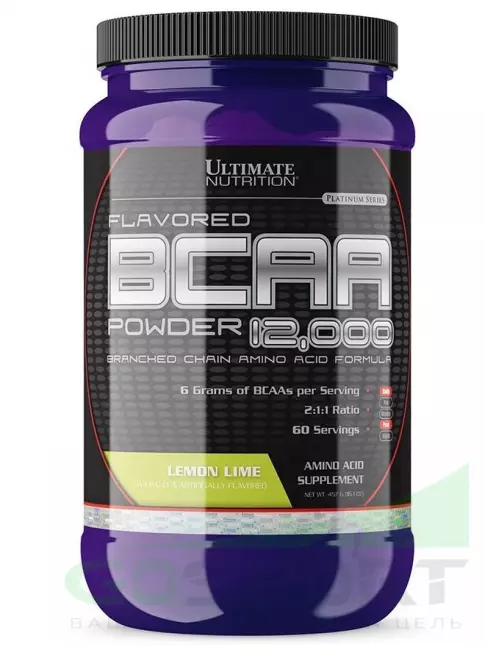 BCAA Ultimate Nutrition BCAA 12000 Powder 457 г, Лимон - Лайм BCAA Ultimate Nutrition BCAA 12000 Powder 457 г, Лимон - Лайм