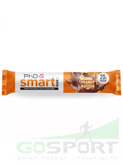 Протеиновый батончик PhD Nutrition Smart Bar 64 г, Шоколад с арахисовым маслом Протеиновый батончик PhD Nutrition Smart Bar 64 г, Шоколад с арахисовым маслом