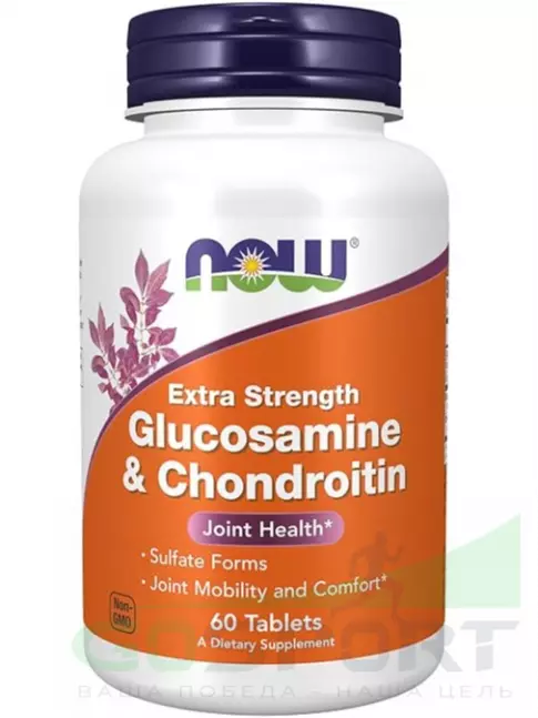 Глюкозамин хондроитин NOW Foods Glucosamine & Chondroitin 60 таблеток