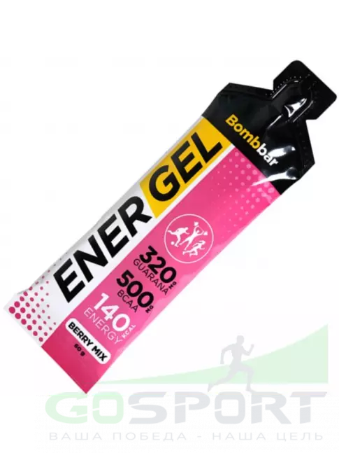Гель питьевой BombBar EnerGel 16 х 60 г, Ягодный микс Гель питьевой BombBar EnerGel 16 х 60 г, Ягодный микс