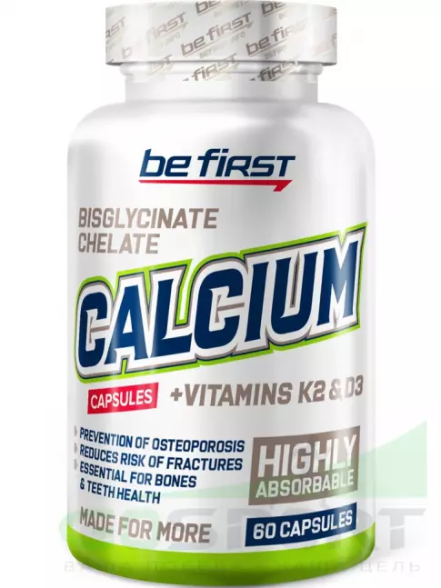 Кальций Be First CALCIUM CHELATE + K2 + D3 60 капсул