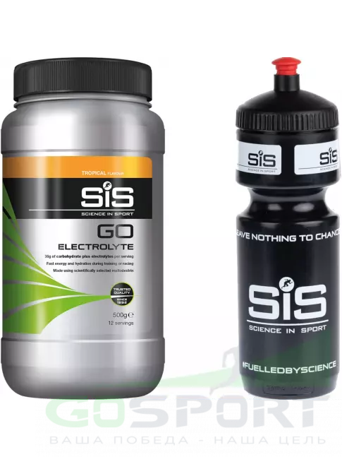 Изотоник SCIENCE IN SPORT (SiS) GO Electrolyte + Бутылочка черная Тропические фрукты №4