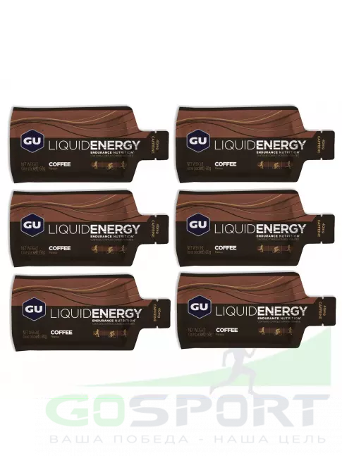 Гель питьевой GU Energy Labs GU Liquid Enegry Gel 40mg caffeine 6 саше x 60 g, Кофе