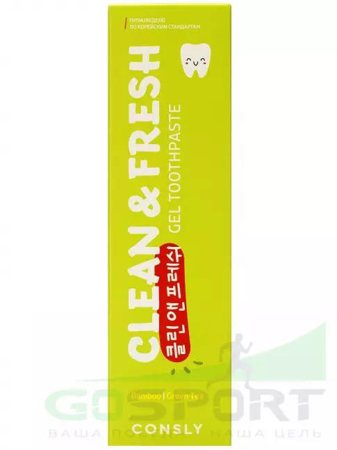 Зубные пасты и ополаскиватели CONSLY Clean&Fresh Bamboo & Green Tea Gel Toothpaste 105 г