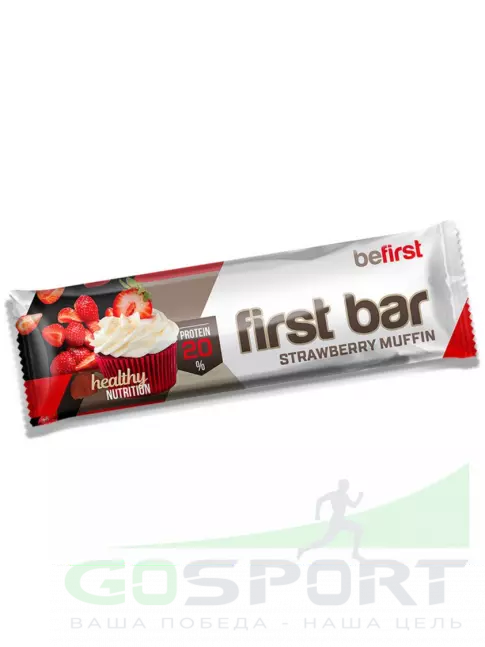 Протеиновый батончик Be First First bar углеводно-протеиновый батончик 6 x 40 г, Клубника