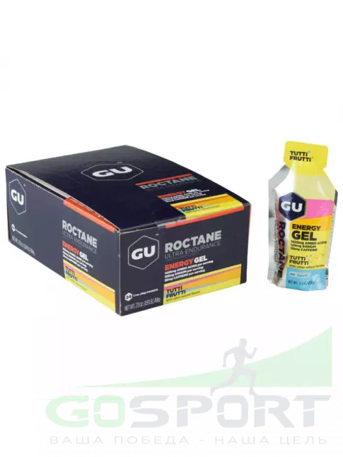 Гель питьевой GU Energy Labs GU ROCTANE Energy Gel 35mg caffeine 24 x 32 г, Тутти-Фрутти Гель питьевой GU Energy Labs GU ROCTANE Energy Gel 35mg caffeine 24 x 32 г, Тутти-Фрутти