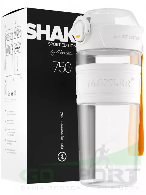 Шейкер 700 мл MAXLER Shaker Bottle Sport Edition 750 мл, Белый Шейкер 700 мл MAXLER Shaker Bottle Sport Edition 750 мл, Белый