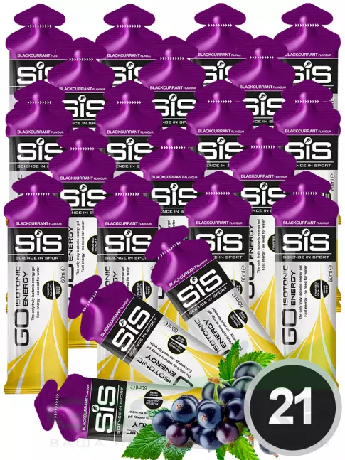 Гель питьевой SCIENCE IN SPORT (SiS) GO Isotonic Energy Gels 21 x 60 мл, Черная смородина Гель питьевой SCIENCE IN SPORT (SiS) GO Isotonic Energy Gels 21 x 60 мл, Черная смородина