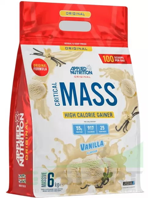 Гейнер APPLIED NUTRITION CRITICAL MASS (Original Formula) 6000 г, Ваниль