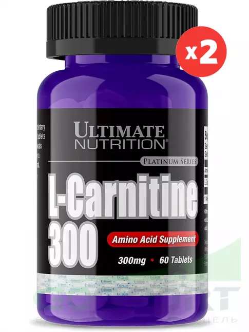 L-Карнитин в капсулах Ultimate Nutrition L-CARNITINE 300 2 x 60 таблеток L-Карнитин в капсулах Ultimate Nutrition L-CARNITINE 300 2 x 60 таблеток