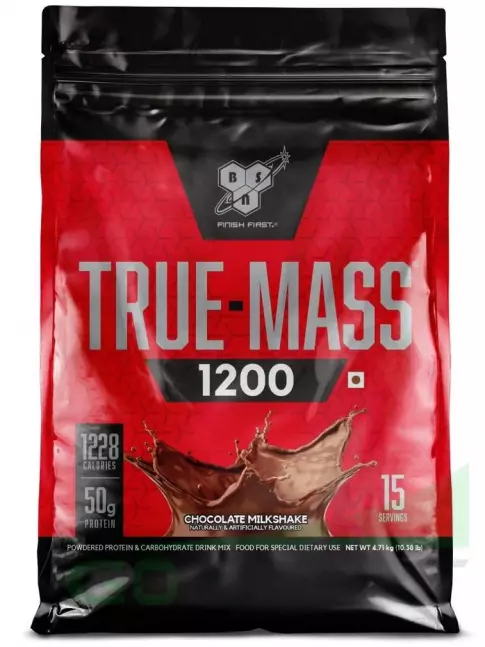 Гейнер BSN True Mass 1200 Weight Gainer 4650 г, Шоколадный молочный коктейль Гейнер BSN True Mass 1200 Weight Gainer 4650 г, Шоколадный молочный коктейль