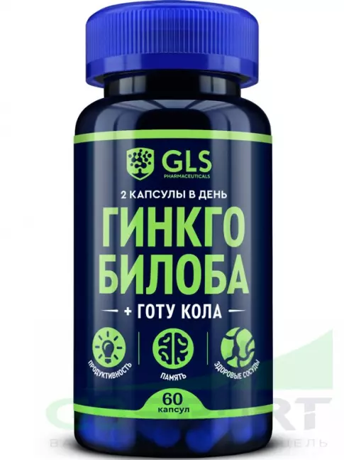 Экстракты GLS pharmaceuticals Гинкго билоба + Готу кола 60 капсул Экстракты GLS pharmaceuticals Гинкго билоба + Готу кола 60 капсул