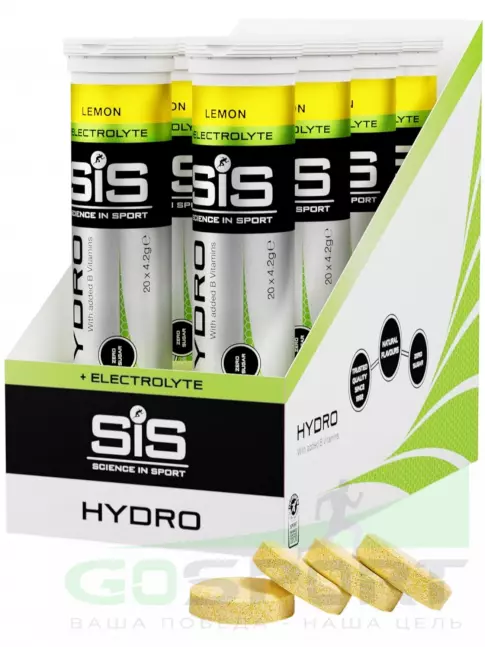 Изотоник SCIENCE IN SPORT (SiS) GO Hydro Tablet 8 x 20 таблеток, Лимон Изотоник SCIENCE IN SPORT (SiS) GO Hydro Tablet 8 x 20 таблеток, Лимон