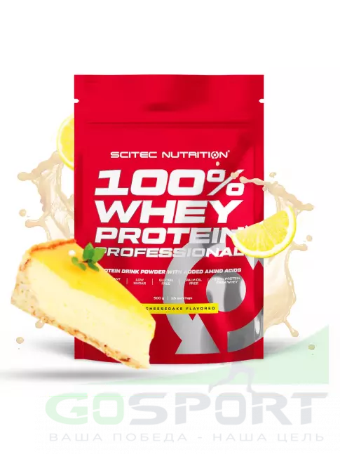 Сывороточный протеин Scitec Nutrition 100% Whey Protein Professional 500 г, Лимонный чизкейк Сывороточный протеин Scitec Nutrition 100% Whey Protein Professional 500 г, Лимонный чизкейк