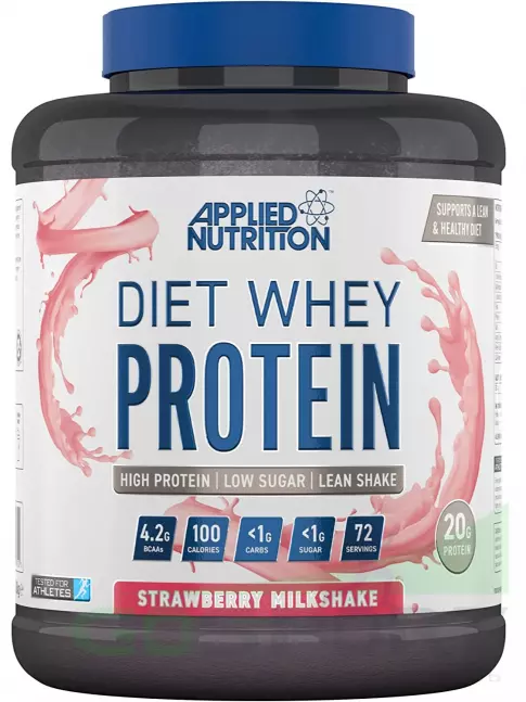 Сывороточный протеин APPLIED NUTRITION Diet Whey 1800 г, Клубничный молочный коктейль Сывороточный протеин APPLIED NUTRITION Diet Whey 1800 г, Клубничный молочный коктейль