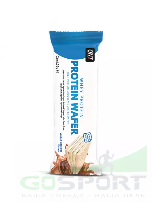 Протеиновый батончик QNT Protein Wafer 35 г, Ванильный йогурт Протеиновый батончик QNT Protein Wafer 35 г, Ванильный йогурт