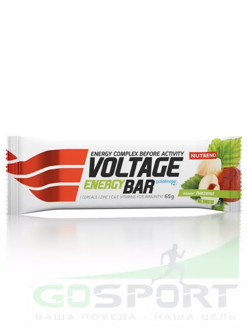Энергетический батончик NUTREND Voltage Energy bar 65 г, Лесной орех Энергетический батончик NUTREND Voltage Energy bar 65 г, Лесной орех