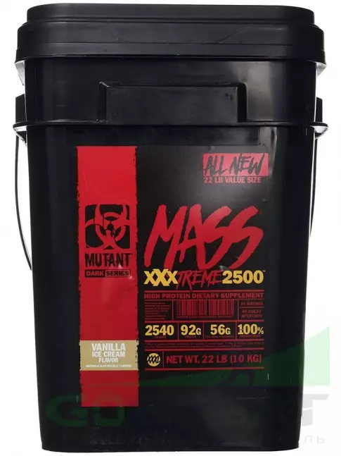 Гейнер Mutant Mass xXxtreme 2500 10000 г, Ванильное мороженое Гейнер Mutant Mass xXxtreme 2500 10000 г, Ванильное мороженое
