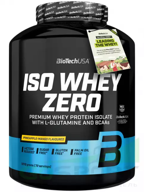 Изолят протеина BioTechUSA Iso Whey Zero 1816 г, Ананас - манго Изолят протеина BioTechUSA Iso Whey Zero 1816 г, Ананас - манго