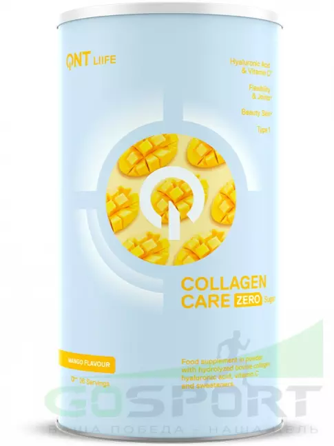 Коллаген гидролизованный QNT Life Collagen Care Zero 390 г, Манго Коллаген гидролизованный QNT Life Collagen Care Zero 390 г, Манго