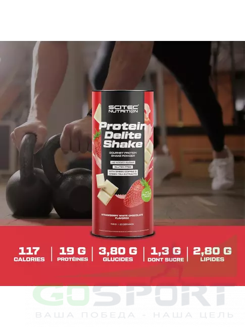 Комплексный протеин Scitec Nutrition Protein Delite Shake 700 г, Клубника-белый шоколад Комплексный протеин Scitec Nutrition Protein Delite Shake 700 г, Клубника-белый шоколад