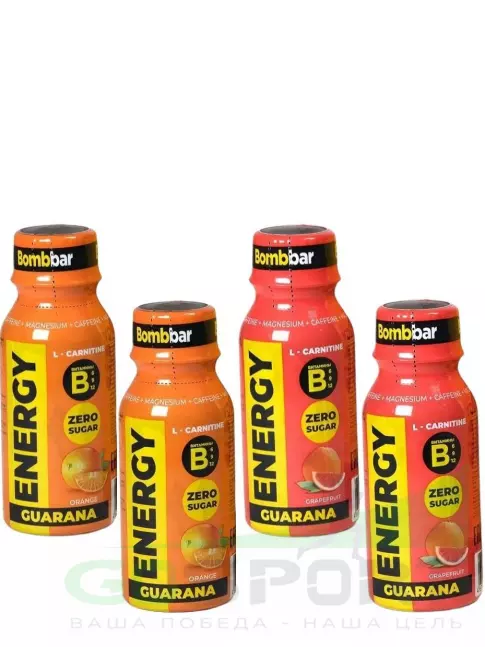 L-Карнитин жидкий BombBar SHOT Energy L-Carnitine Guarana 4 x 100 мл, Апельсин,Грейпфрут L-Карнитин жидкий BombBar SHOT Energy L-Carnitine Guarana 4 x 100 мл, Апельсин,Грейпфрут