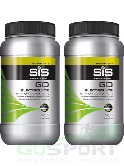 Изотоник SCIENCE IN SPORT (SiS) GO Electrolyte Powder 2 x 500 г, Лимон-Лайм Изотоник SCIENCE IN SPORT (SiS) GO Electrolyte Powder 2 x 500 г, Лимон-Лайм