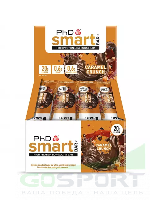 Протеиновый батончик PhD Nutrition Smart Bar 12 x 64 г, Карамель Протеиновый батончик PhD Nutrition Smart Bar 12 x 64 г, Карамель