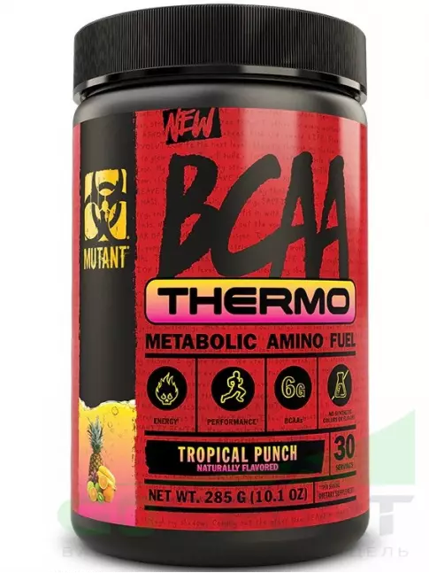 BCAA Mutant BCAA Thermo 285 г, Тропический пунш BCAA Mutant BCAA Thermo 285 г, Тропический пунш