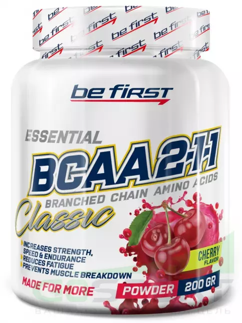 BCAA Be First BCAA Classic Powder 2:1:1 200 г, Вишня BCAA Be First BCAA Classic Powder 2:1:1 200 г, Вишня