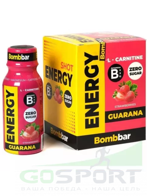 L-Карнитин жидкий BombBar SHOT Energy L-Carnitine Guarana 4 x 100 мл, Клубника-Земляника L-Карнитин жидкий BombBar SHOT Energy L-Carnitine Guarana 4 x 100 мл, Клубника-Земляника