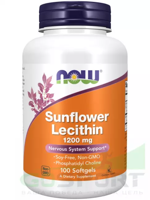 Антиоксиданты NOW Foods Sunflower Lecithin 100 гелевых капсул