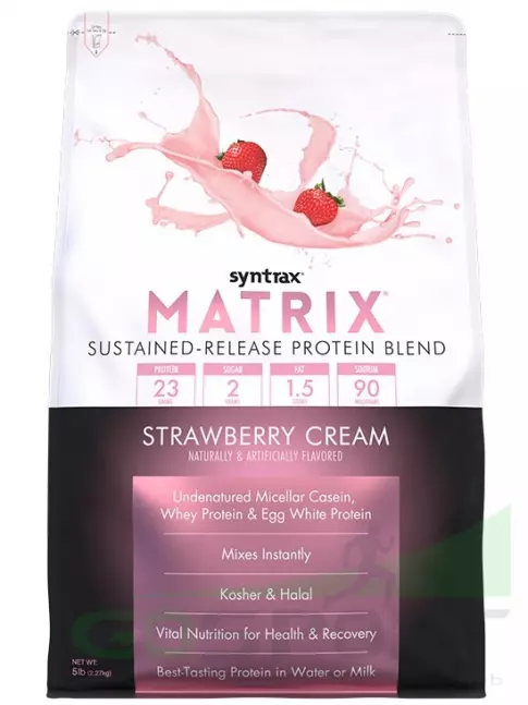 Комплексный протеин SYNTRAX Matrix 5 lbs 2270 г, Клубника Комплексный протеин SYNTRAX Matrix 5 lbs 2270 г, Клубника