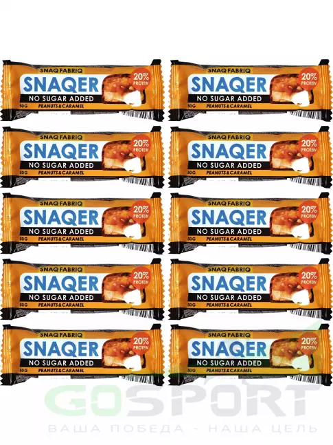 Протеиновый батончик SNAQ FABRIQ Snaqer 10 x 50 г, Арахис-Карамель Протеиновый батончик SNAQ FABRIQ Snaqer 10 x 50 г, Арахис-Карамель